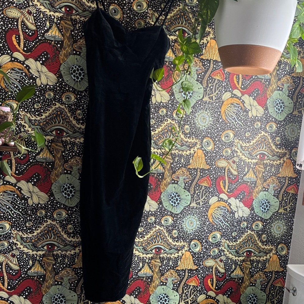 Elegant Vintage Black velvet dress
